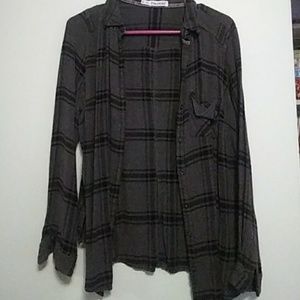 Plaid button-down shirt